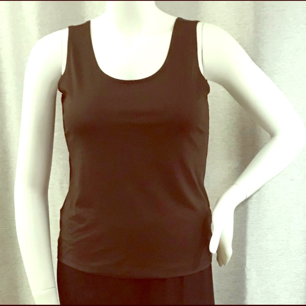 Chico's Dark Chocolate Color tank Sz 2 (L) Stretch